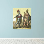 Toile Conquistador avec un chef amérindien (couleur (Insitu (Plancher de Bois))