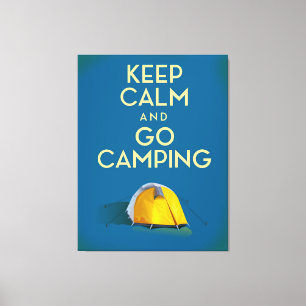 Toile Conserver le calme et aller Camping imprimer vinta