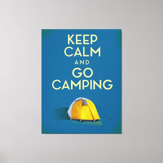 Toile Conserver le calme et aller Camping imprimer vinta (Recto)
