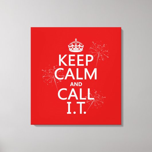 Toile Conserver le calme et appeler l'informatique (n'im (Recto)