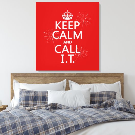 Toile Conserver le calme et appeler l'informatique (n'im (Insitu(Chambre))