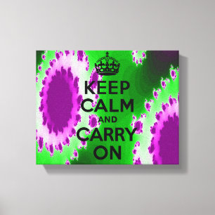 Toile Conserver le calme violet et vert Abstrait