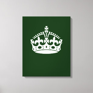 Toile CONSERVEZ CALME COURONNE sur la Personnaliser vert