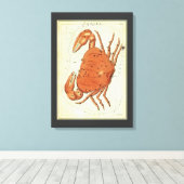 Toile Constellation Vintage du crabe cancéreux, miroir d (Insitu (Plancher de Bois))