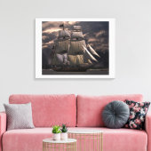 Toile Constitution américaine "Vieux Ironsides". (Insitu(Salon))