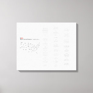 Toile Constitution des États-Unis avec carte des États