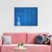 Toile Constitution des États-Unis Blue and Liberty Statu (Insitu(Salon))