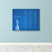 Toile Constitution des États-Unis Blue and Liberty Statu (Insitu (Plancher de Bois))