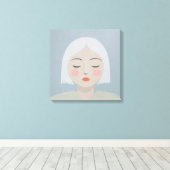 Toile Contemplation - Portrait minimaliste (Insitu (Plancher de Bois))