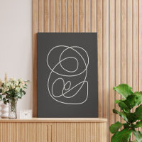 Contemporary Abstract Line Art Chic Black White