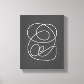 Toile Contemporary Abstract Line Art Chic Black White (Recto)