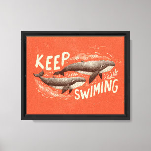 Toile Continuez à nager Baleines