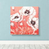 Toile Contraste frappant : Pépites blanches sur le rouge (Insitu (Plancher de Bois))