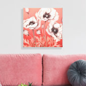 Toile Contraste frappant : Pépites blanches sur le rouge (Insitu(Salon))