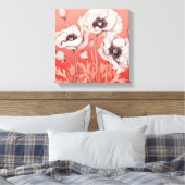 Toile Contraste frappant : Pépites blanches sur le rouge (Insitu(Chambre))