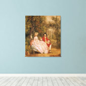 Toile Conversation dans le parc, portrait de l'art et (Insitu (Plancher de Bois))