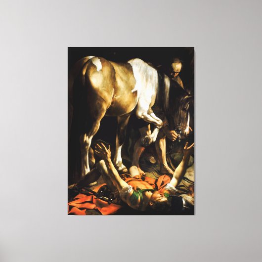 Toile Conversion sur le chemin de Damas par Caravaggio (Recto)