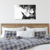 Toile Cool Art Abstraite Black White Face Femme (Insitu(Chambre))