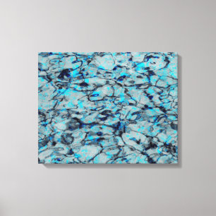 Toile Cool, art numérique moderne d'aquarelle bleue