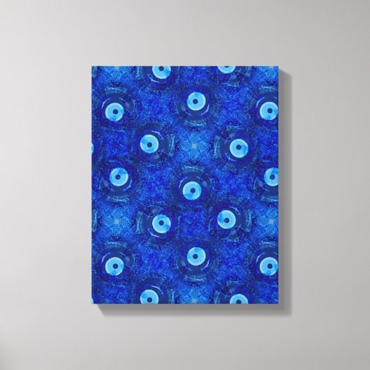 Toile Cool, art numérique moderne de bleu mauvais oeil m (Recto)