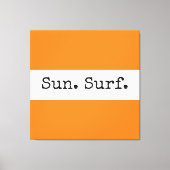 Toile Cool Bright Orange White Stripes Sun Surf Texte (Recto)