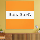 Toile Cool Bright Orange White Stripes Sun Surf Texte (Insitu(Salon))