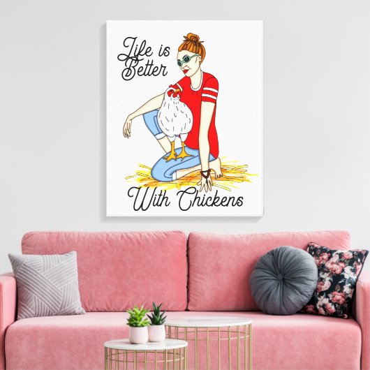 Toile Cool Chicks | Poster d'art de poulet (Insitu(Salon))