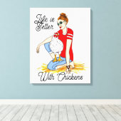 Toile Cool Chicks | Poster d'art de poulet (Insitu (Plancher de Bois))