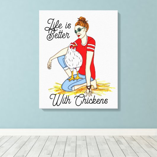 Toile Cool Chicks | Poster d'art de poulet (Insitu (Plancher de Bois))