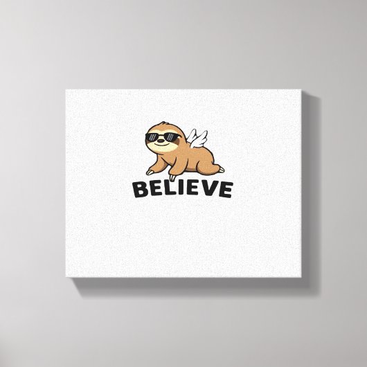 Toile Cool Flying Sloth Croyez Drôle Motivational Design (Recto)