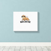Toile Cool Flying Sloth Croyez Drôle Motivational Design (Insitu (Plancher de Bois))