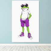 Toile Cool Frog Canvas – Funny Glasses Frog Kids WallArt (Insitu (Plancher de Bois))