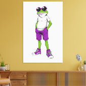Toile Cool Frog Canvas – Funny Glasses Frog Kids WallArt (Insitu(Salon))