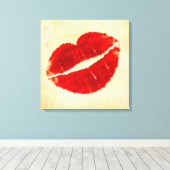Toile Cool Grunge Big Red Lips Canvas Imprimer (Insitu (Plancher de Bois))