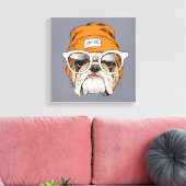 Toile Cool Hipster Bulldog (Insitu(Salon))