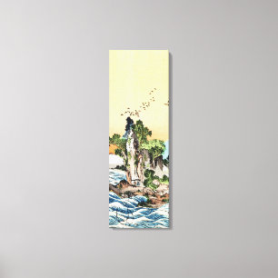 Toile Cool japonais vintage ukiyo-e sea rock village art