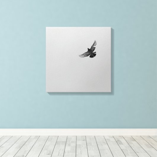 Toile Cool Moderne B&W volant oiseau simple design moder (Insitu (Plancher de Bois))