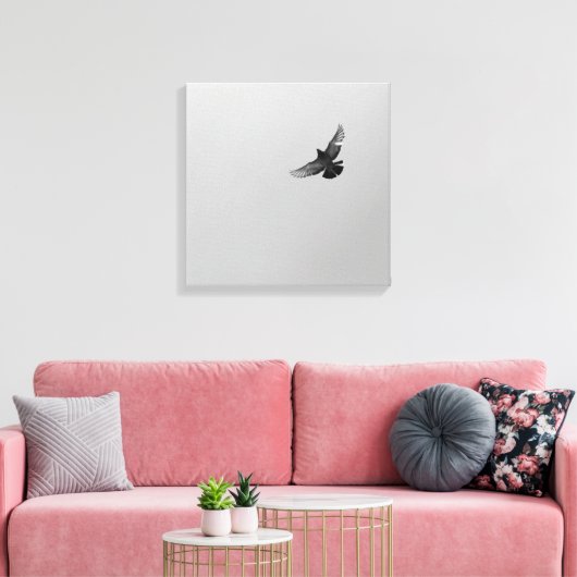 Toile Cool Moderne B&W volant oiseau simple design moder (Insitu(Salon))