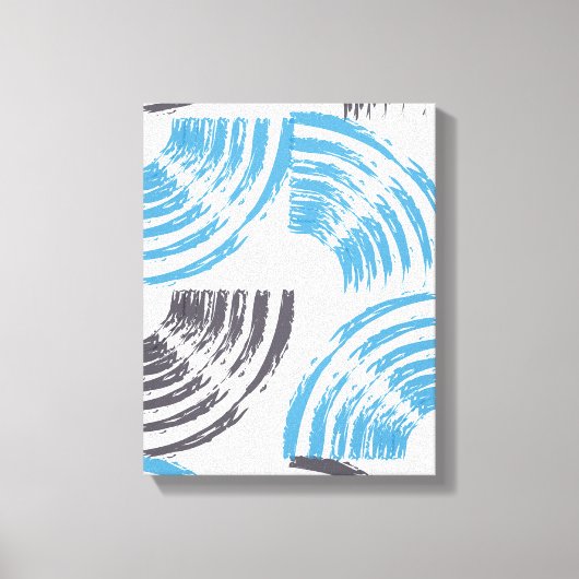 Toile Cool, moderne, bleu abstrait tendance (Recto)