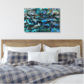 Toile Cool, moderne peinture bleue vieux mur gruning art (Insitu(Chambre))