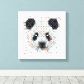 Toile Cool Panda Pixel Art (Insitu (Plancher de Bois))