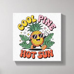 Toile Cool Pine Hot Sun Rétro Pinède Été Vibes