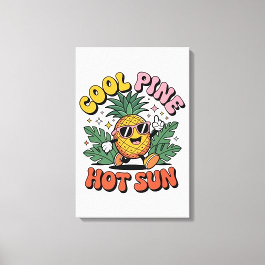 Toile Cool Pine Hot Sun Rétro Pinède Été Vibes (Recto)