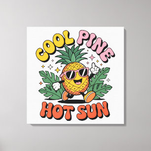 Toile Cool Pine Hot Sun Rétro Pinède Vibes d'Été