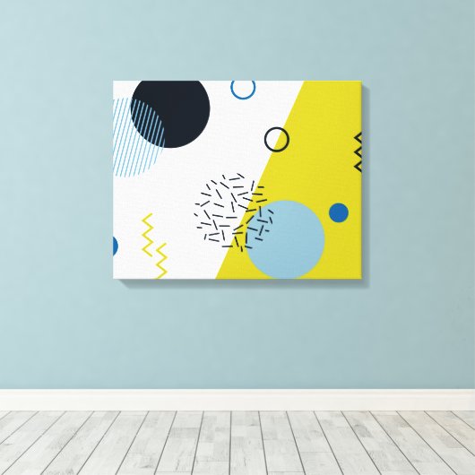 Toile Cool, tendance, moderne, vert Memphis (Insitu (Plancher de Bois))