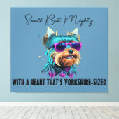 Toile Cool Yorkie Chien avec lunettes de soleil (Insitu (Plancher de Bois))