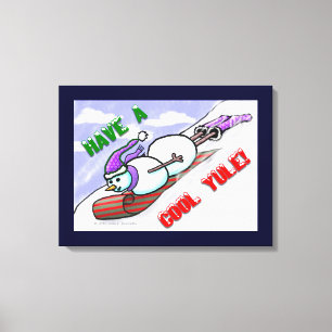 Toile Cool Yule Snowman Enveloppé Canvas