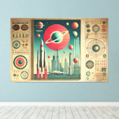 Toile Coordonnées interplanétaires de l'ère spatiale Rel (Insitu (Plancher de Bois))