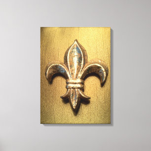 Toile Copie audacieuse de Fleur de lis d'or