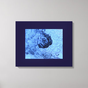 Toile Copie de croquis "de rêve de rose de bleu" sur la